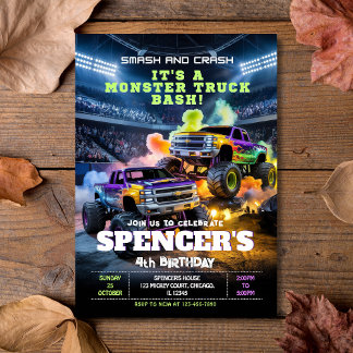 Camion Monster Smash & Crash Invitation Anniversai