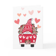 Camion rétro Carte Valentine Gnome