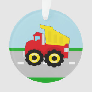 Camion rouge/jaune de l'enfant à benne basculante