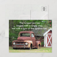 Camion Rouge - Voyage le plus long - Carte postale