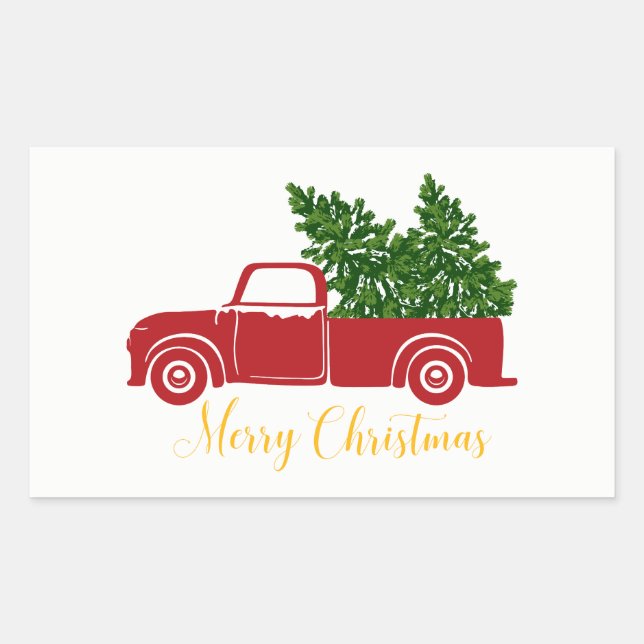 Camion sapin de Noël Sticker (Devant)