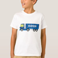 Camion semi-bleu T-shirt personnalisé