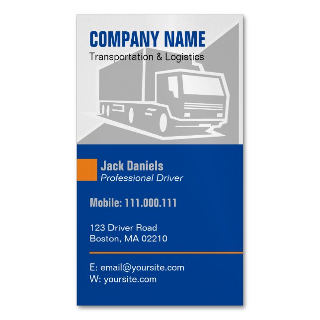 Camionnage | Transport et Carte de visite logistiq (devant Vertical)