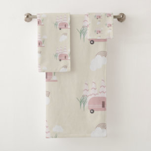 Camionnette rose motif terreux