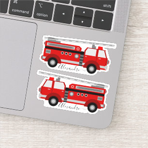 camionnette rouge personnalisez votre autocollant 