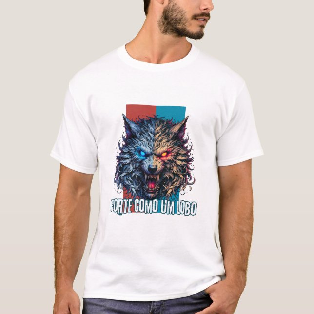 camisa com estampa de lobo T-Shirt (Vorderseite)