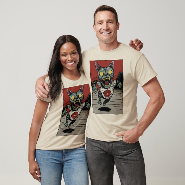 Camiseta Adulto Zombie Runner Cat - Front T-Shirt (Unisex)