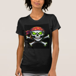 Camiseta Bella+Canvas Caveira Pirata Neon Verde T-Shirt