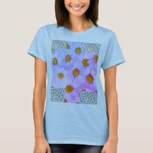 Camiseta blanca floral mujer