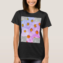 Camiseta blanca floral mujer