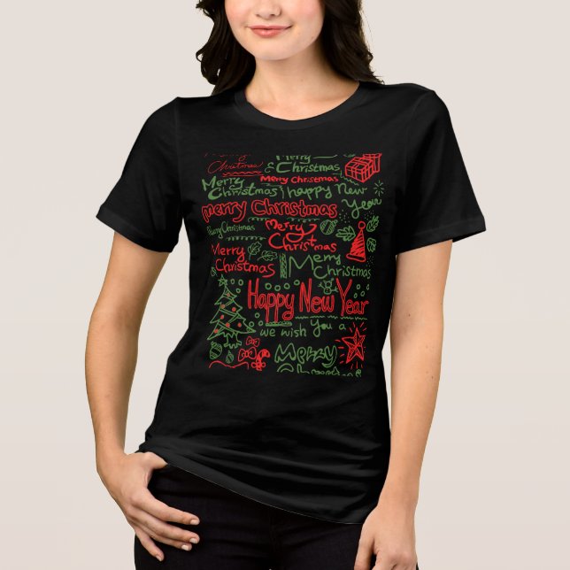 Camiseta blusa feminina de Natal  Tri-Blend Shirt (Vorderseite)