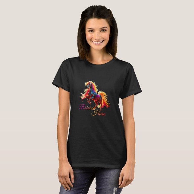 Camiseta Cavalo Arco-Íris T-Shirt (Vorne ganz)