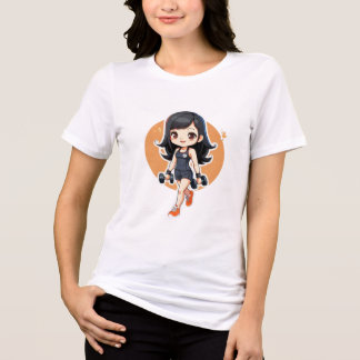 Camiseta chibi Estampado divertido Moda casual Art Tri-Blend Shirt