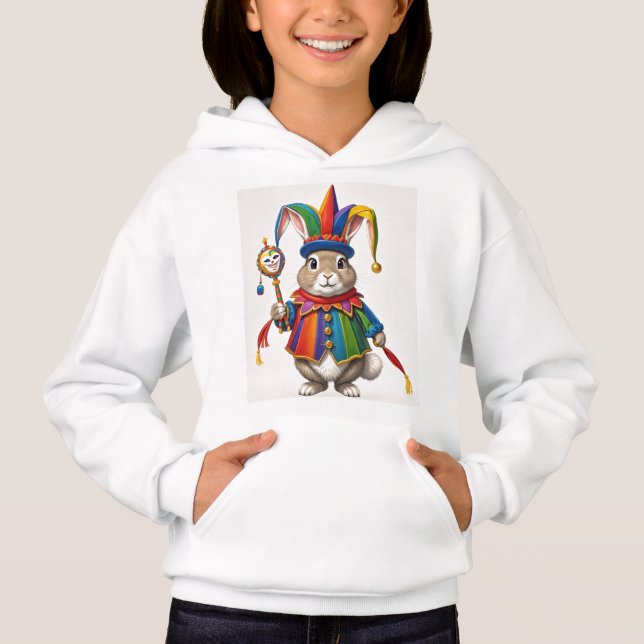 camiseta coelho fantasiado de bobo da corte  hoodie (Vorderseite)