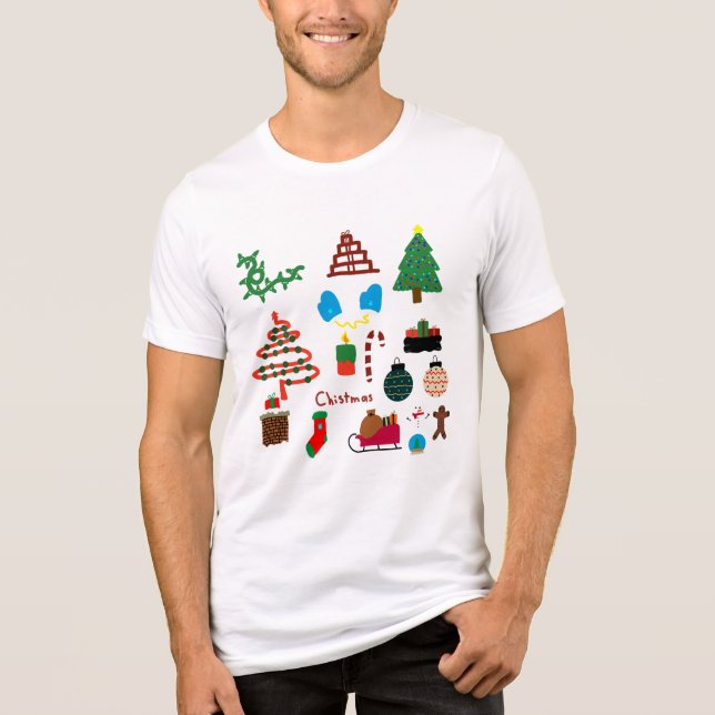 Camiseta con dibujos navideños Tri-Blend shirt (Vorderseite)