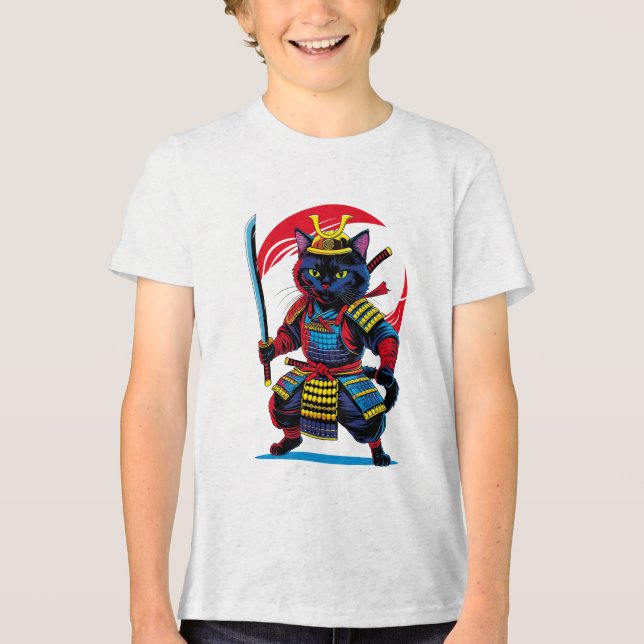 Camiseta de manga corta triblend Gato Samurái Tri-Blend Shirt (Vorderseite)