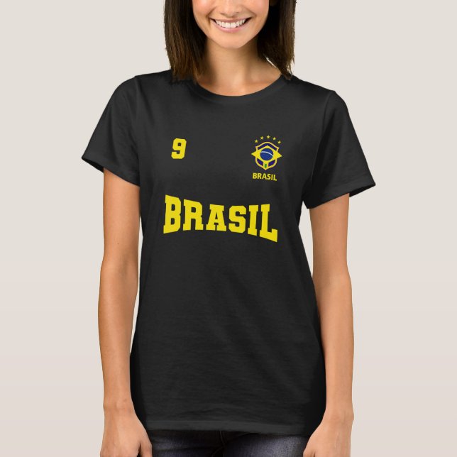 Camiseta do Brasil 2022 Azul número 9 T-Shirt (Vorderseite)