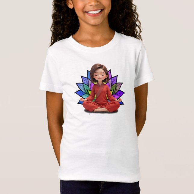 Camiseta Fem Infantil Básica Meditação-1 T-Shirt (Vorderseite)