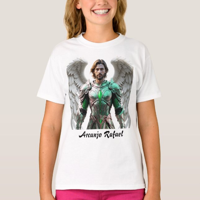 Camiseta Fem Juvenil Básica Arcanjo Rafael T-Shirt (Vorderseite)