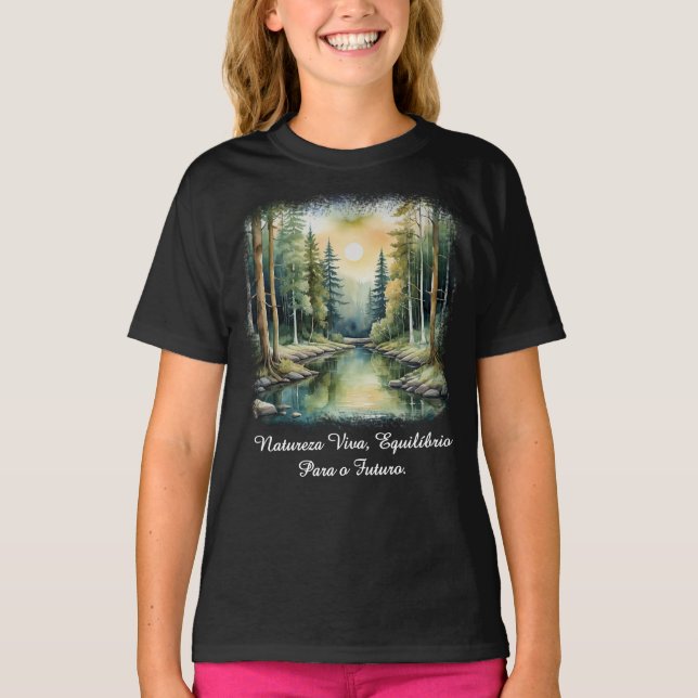 Camiseta Fem Juvenil Básica Reflexos da Terra-1 T-Shirt (Vorderseite)