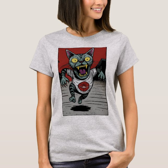 Camiseta Fem. Zombie Runner Cat - Front T-Shirt (Vorderseite)