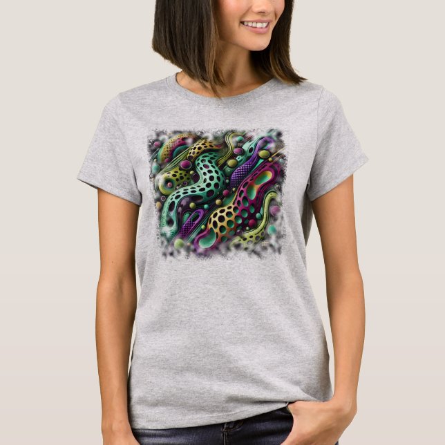 Camiseta Feminina Básica Abstrato T-Shirt (Vorderseite)