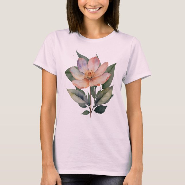 Camiseta Feminina Básica Floral-2 T-Shirt (Vorderseite)