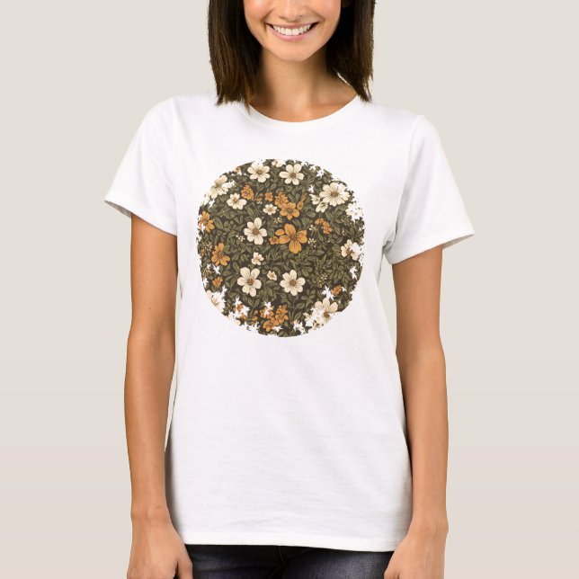 Camiseta Feminina Básica Floral-3 T-Shirt (Vorderseite)