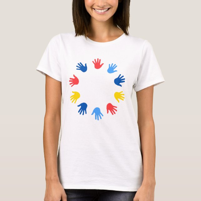 Camiseta Feminina Básica Mãos T-Shirt (Vorderseite)