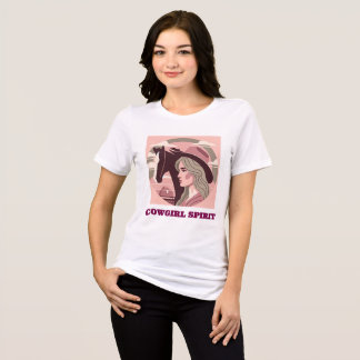 camiseta feminina estampada garota cowgirl Tri-Blend shirt