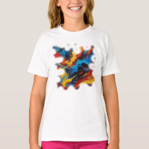Camiseta Feminina Juvenil Básica Arte Expressão