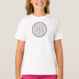 Camiseta Feminina Juvenil Básica Flôr da Vida-1 T-Shirt
