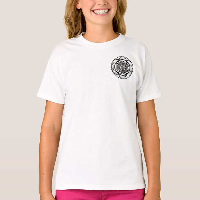 Camiseta Feminina Juvenil Básica Flôr da Vida-5 T-Shirt (Vorderseite)