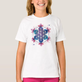 Camiseta Feminina Juvenil Básica Flôr da Vida-9 T-Shirt