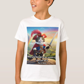 Camiseta Frase Infantil de El Gato con Botas T-Shirt