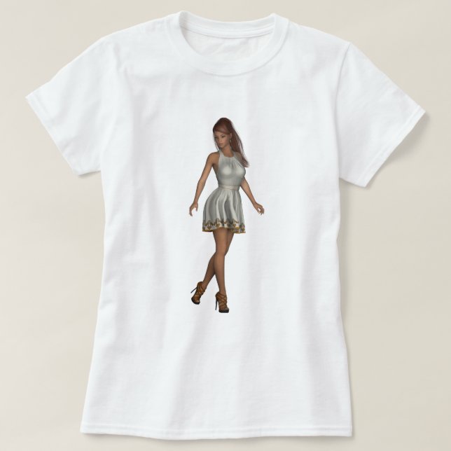 Camiseta garota da moda T-Shirt (Design vorne)