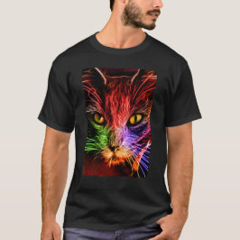 Camiseta Graffiti Gato Neon T-Shirt