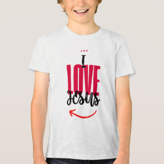Camiseta Infantil Básica I Love Jesus Tri-Blend Shirt