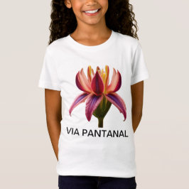 Camiseta Infantil Feminina em Jersey Fina Flor T-Shirt