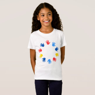 Camiseta Infantil Feminina em Jersey Fina Mãos T-Shirt