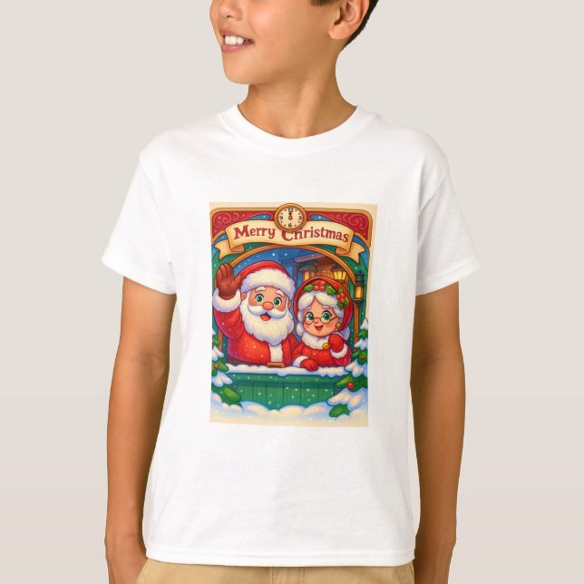 Camiseta Infantil Mamãe e Papai Noel T-Shirt (Vorderseite)