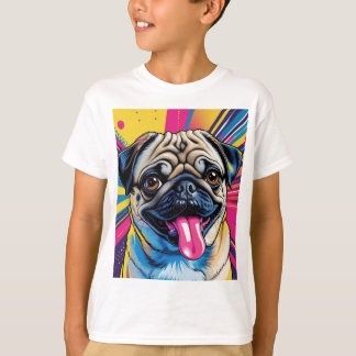 Camiseta infantil pug em pop art 01 T-Shirt