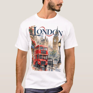 Camiseta Londres con autobús rojo y arquitect T-Shirt