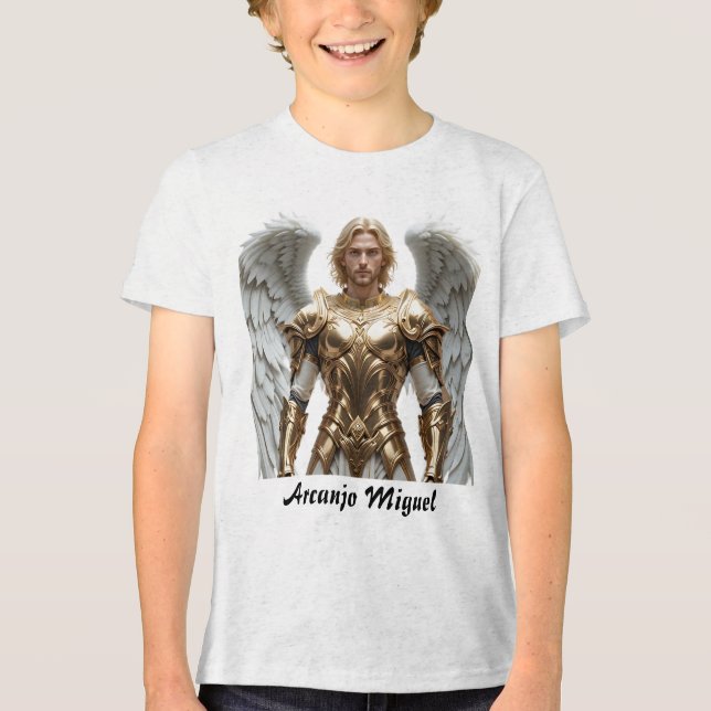 Camiseta Masc Juvenil Básica Arcanjo Miguel Tri-Blend Shirt (Vorderseite)