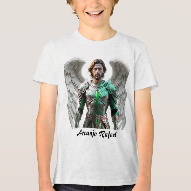 Camiseta Masc Juvenil Básica Arcanjo Rafael Tri-Blend Shirt (Vorderseite)