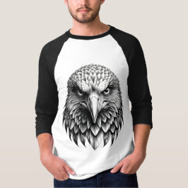 Camiseta Masculina Básica Águia Manga Raglan 34 3D T-Shirt
