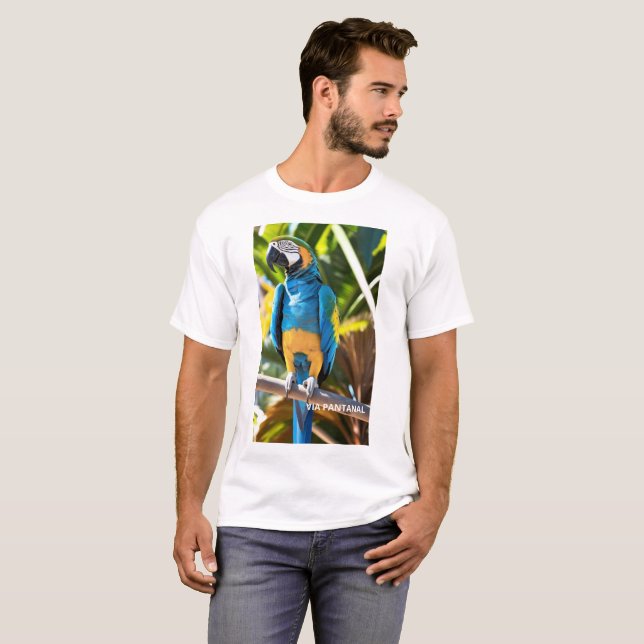 Camiseta Masculina Básica arara azul T-Shirt (Vorne ganz)