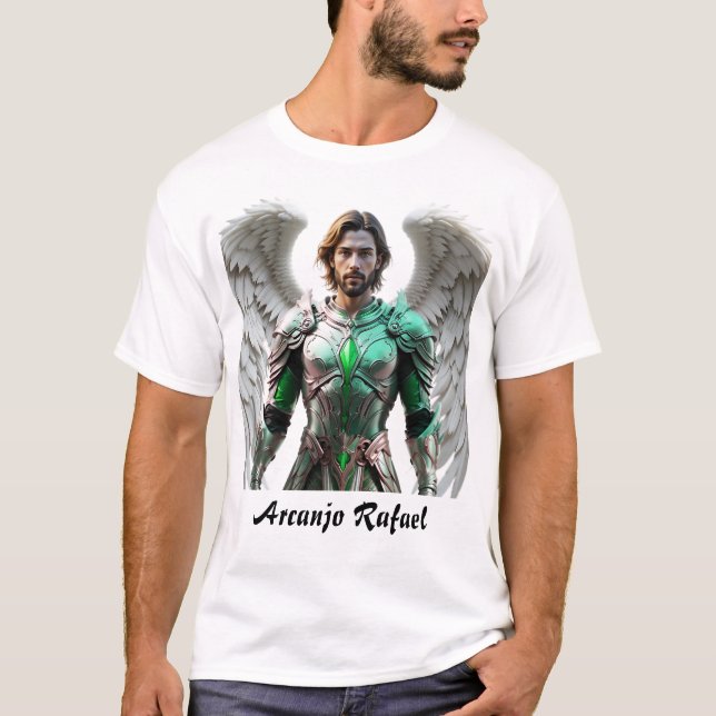 Camiseta Masculina Básica Arcanjo Rafael T-Shirt (Vorderseite)