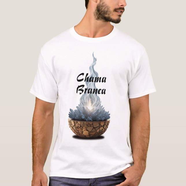 Camiseta Masculina Básica Chama Sagrada-4 T-Shirt (Vorderseite)