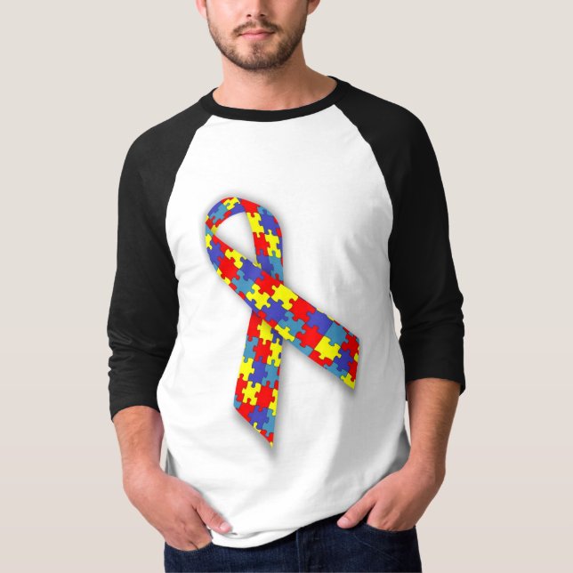 Camiseta Masculina Básica, Mangas Raglan 3/4 laço T-Shirt (Vorderseite)